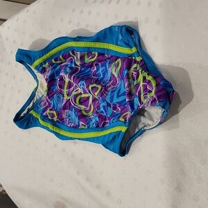 Speedo Girl's Blue, Green, and Purple 1 Piece Swimsuit Size 4, EUC.